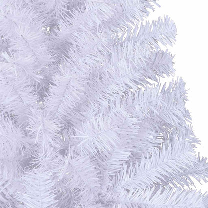 vidaXL Artificial Half Christmas Tree | White | PVC, Steel | Large - 210 cm