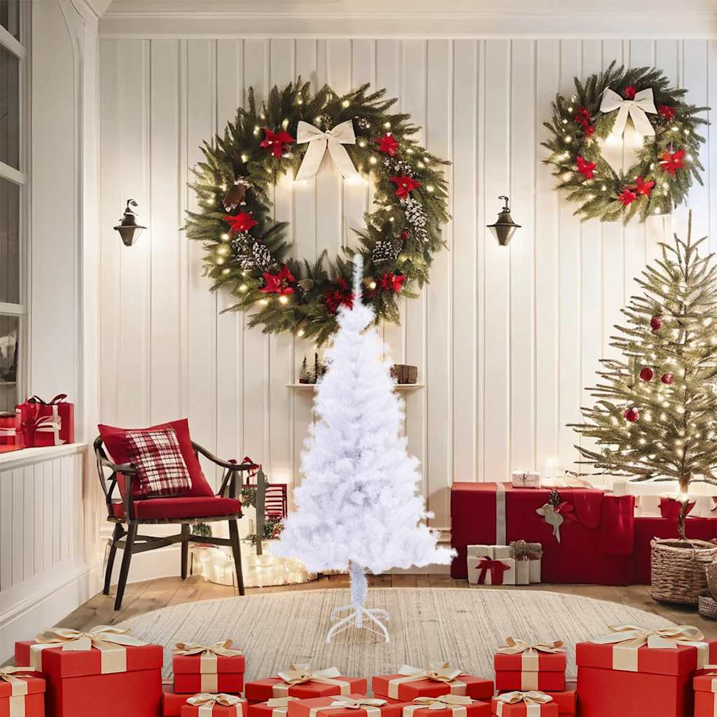 vidaXL Artificial Christmas Tree with Stand 120 cm 230 Branches - White - 120 x 65 cm