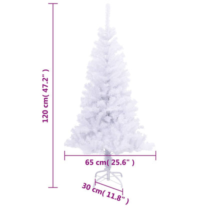 vidaXL Artificial Christmas Tree with Stand 120 cm 230 Branches - White - 120 x 65 cm
