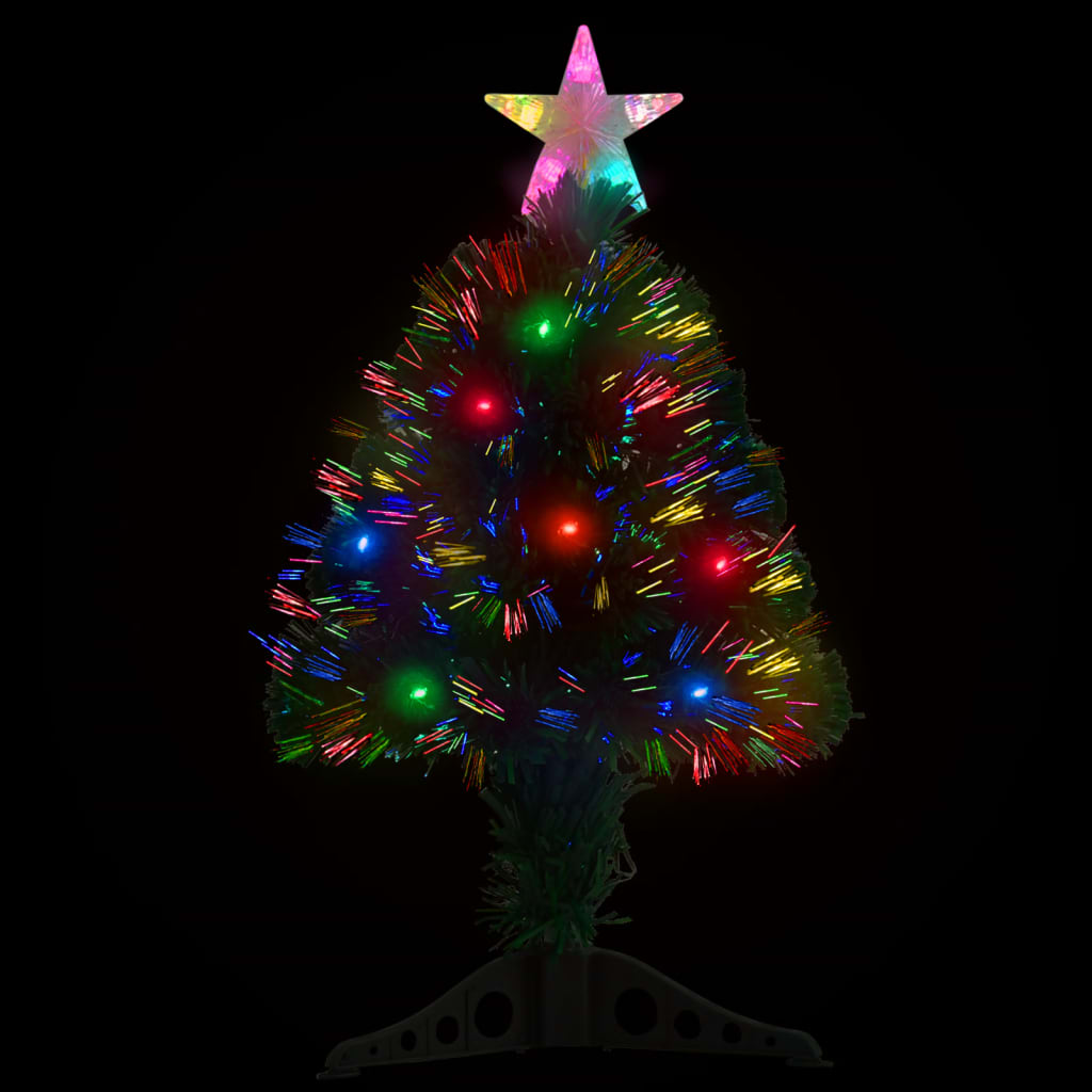 vidaXL Pre-lit Christmas Tree with Stand&LED 64 cm Fibre Optic - Green