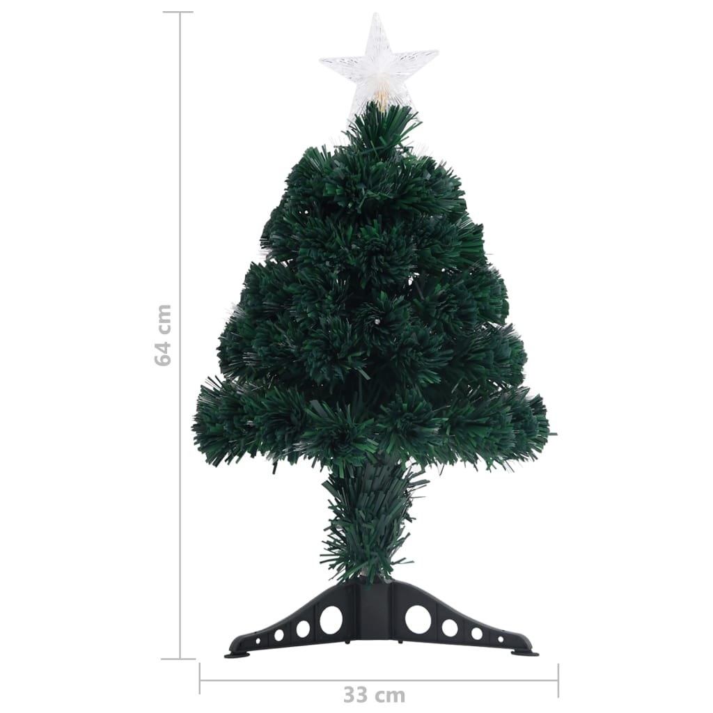 vidaXL Pre-lit Christmas Tree with Stand&LED 64 cm Fibre Optic - Green