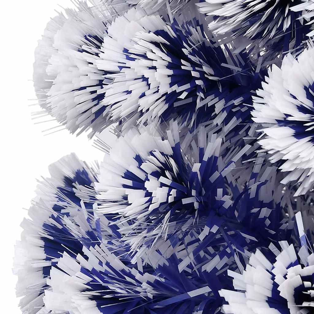 vidaXL Artificial Pre-lit Christmas Tree White&Blue 64 cm Fibre Optic - 35 x 35 x 64 cm
