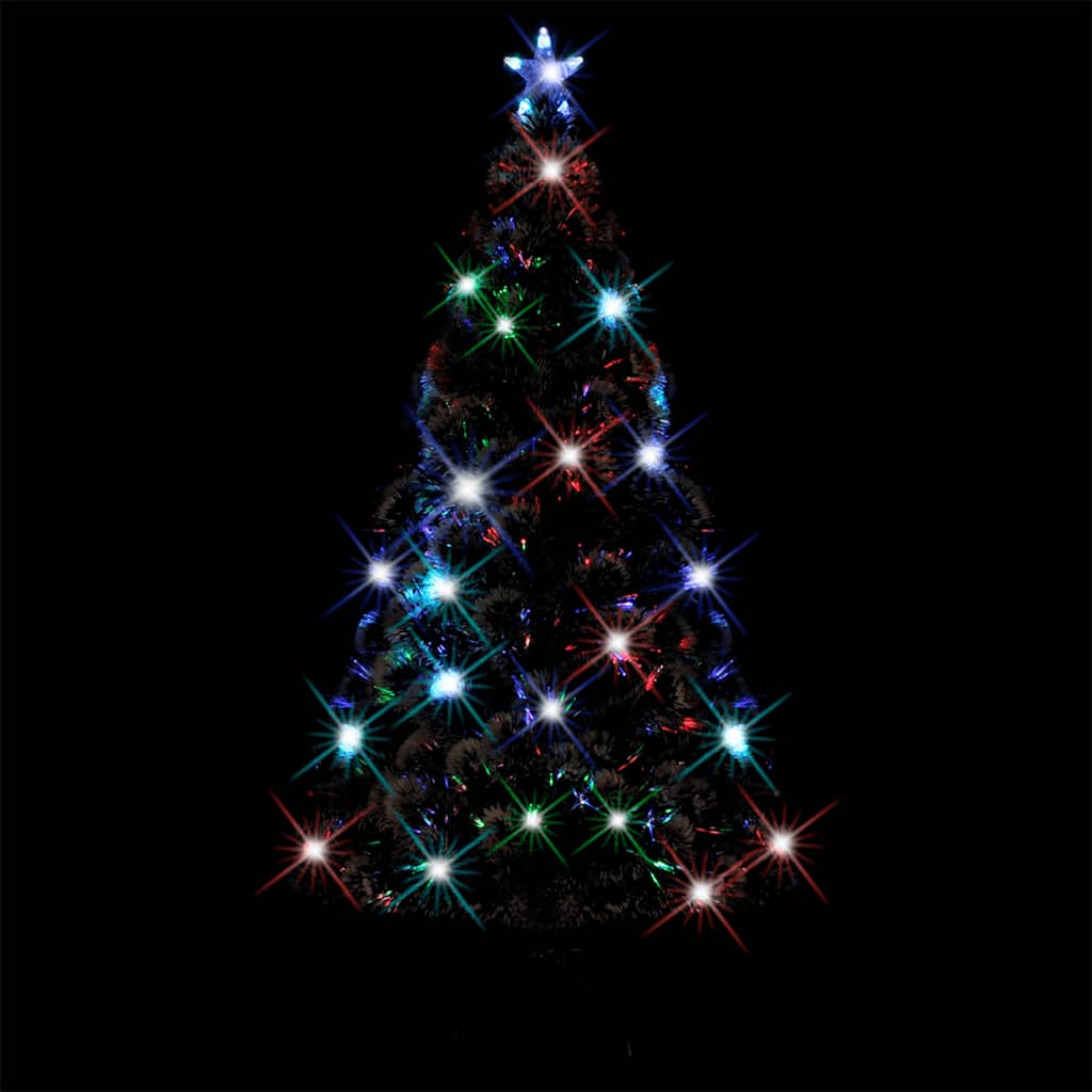 vidaXL Pre-lit Christmas Tree Green and White 150 cm Fibre Optic - 150 x 70 cm