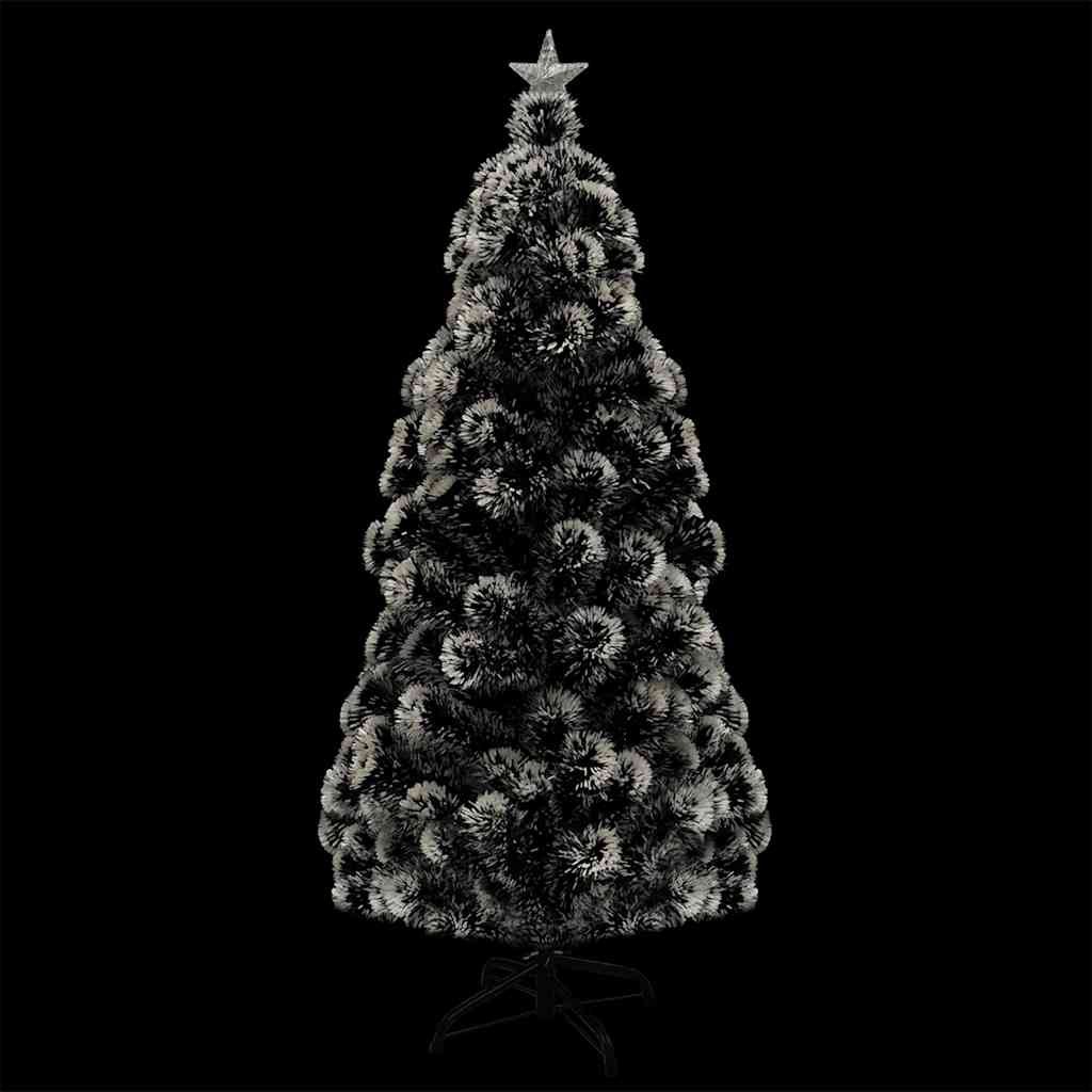 vidaXL Pre-lit Christmas Tree Green and White 150 cm Fibre Optic - 150 x 70 cm