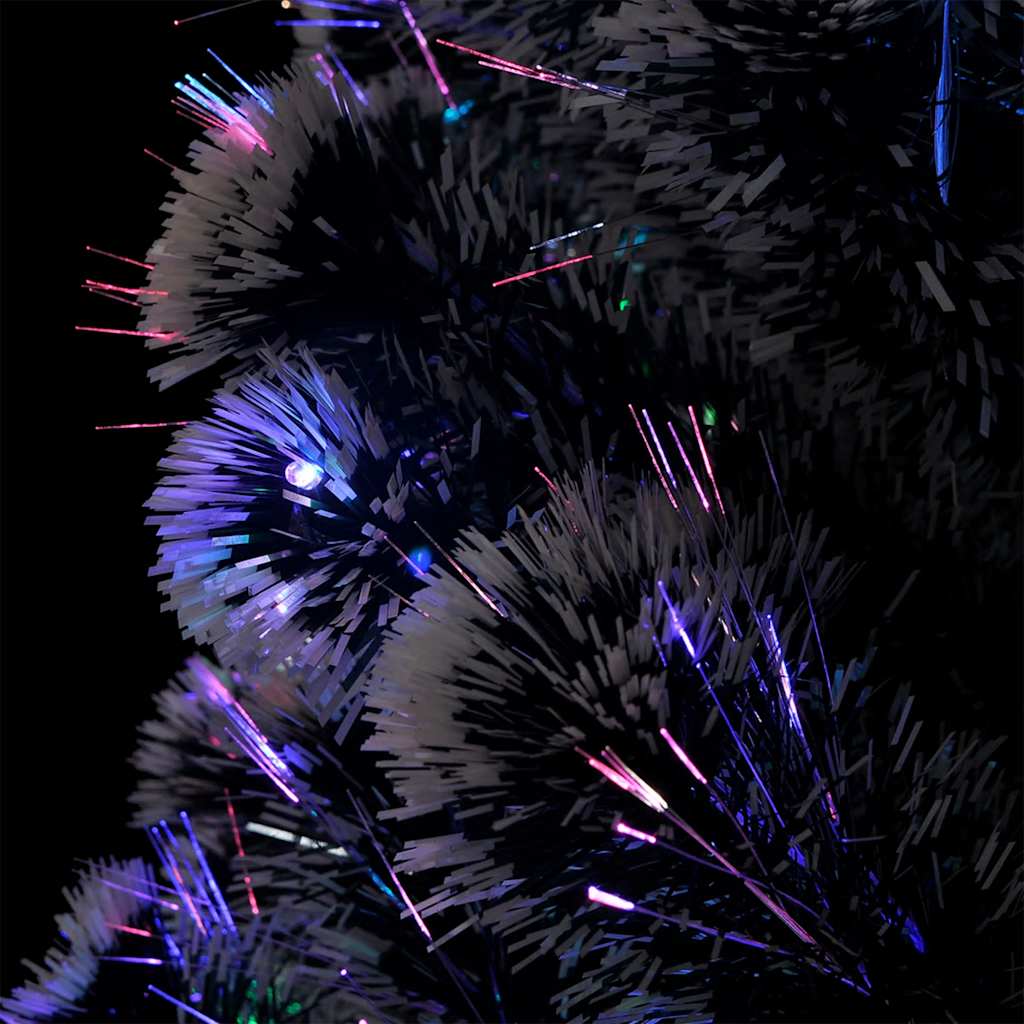 vidaXL Pre-lit Christmas Tree Green and White 150 cm Fibre Optic - 150 x 70 cm