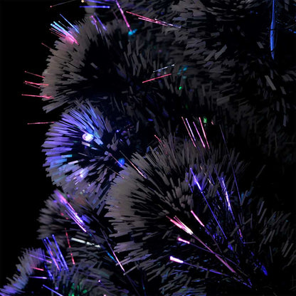 vidaXL Pre-lit Christmas Tree Green and White 150 cm Fibre Optic - 150 x 70 cm