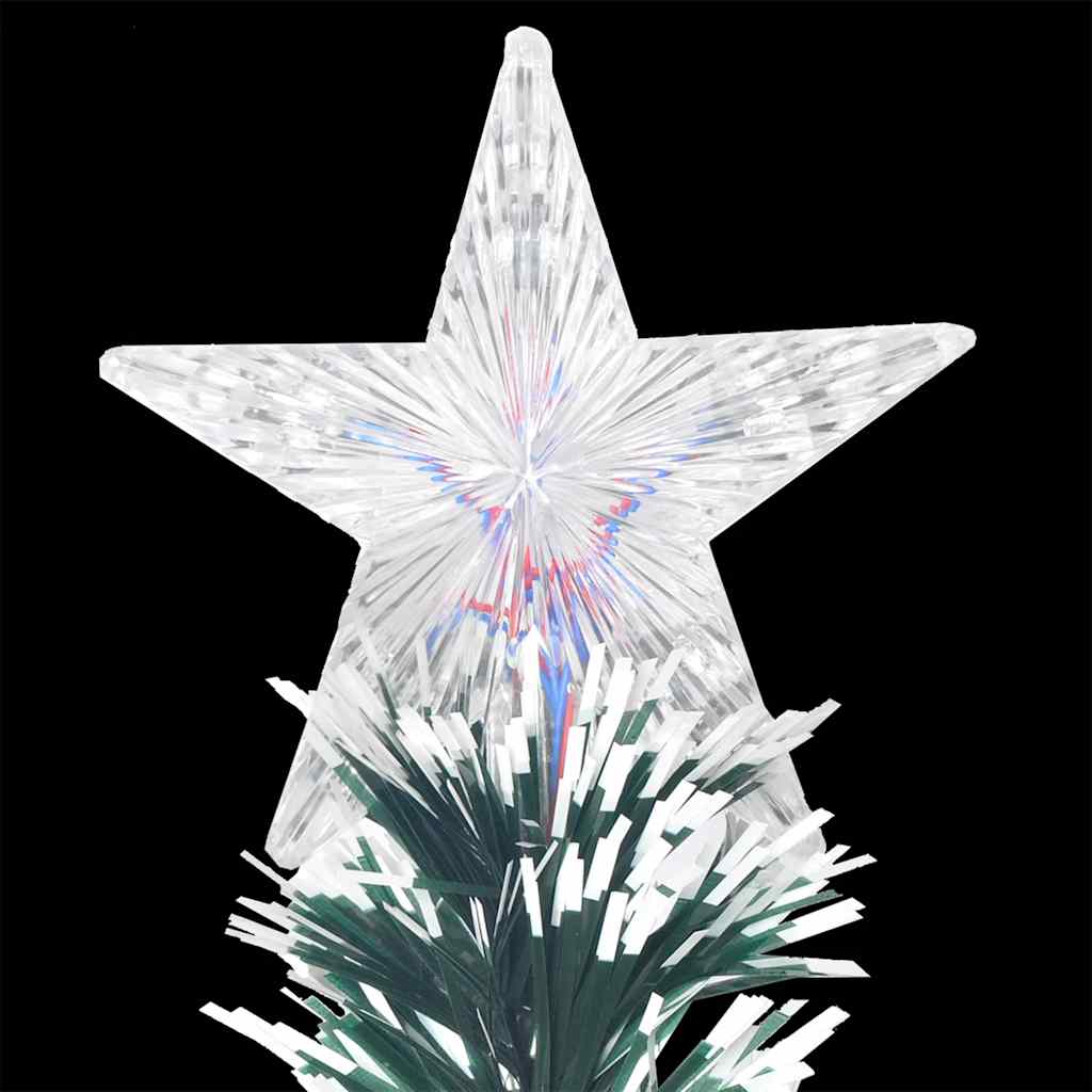 vidaXL Pre-lit Christmas Tree Green and White 150 cm Fibre Optic - 150 x 70 cm