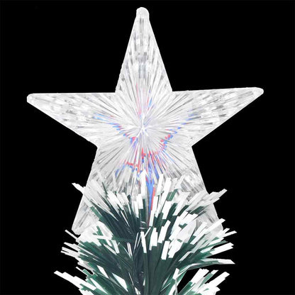 vidaXL Pre-lit Christmas Tree Green and White 150 cm Fibre Optic - 150 x 70 cm