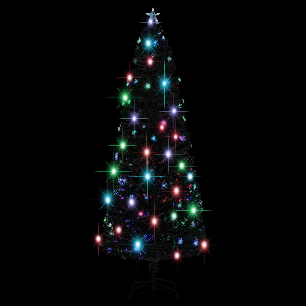 vidaXL Pre-lit Christmas Tree Green and White 240 cm Fibre Optic - 240 x 102 cm