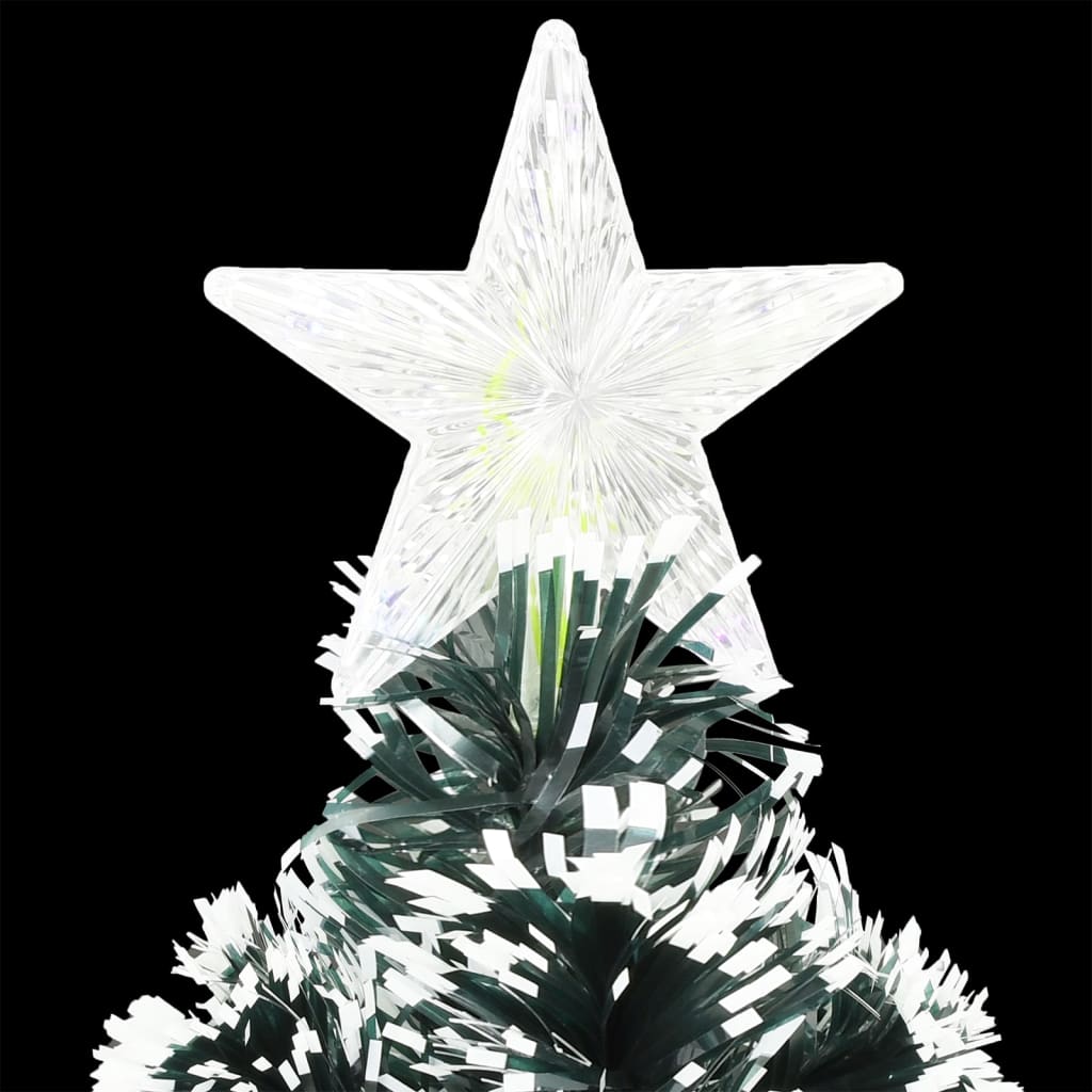 vidaXL Pre-lit Christmas Tree Green and White 240 cm Fibre Optic - 240 x 102 cm