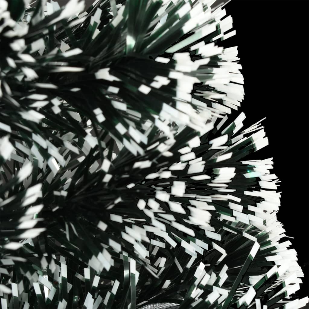 vidaXL Pre-lit Christmas Tree Green and White 240 cm Fibre Optic - 240 x 102 cm