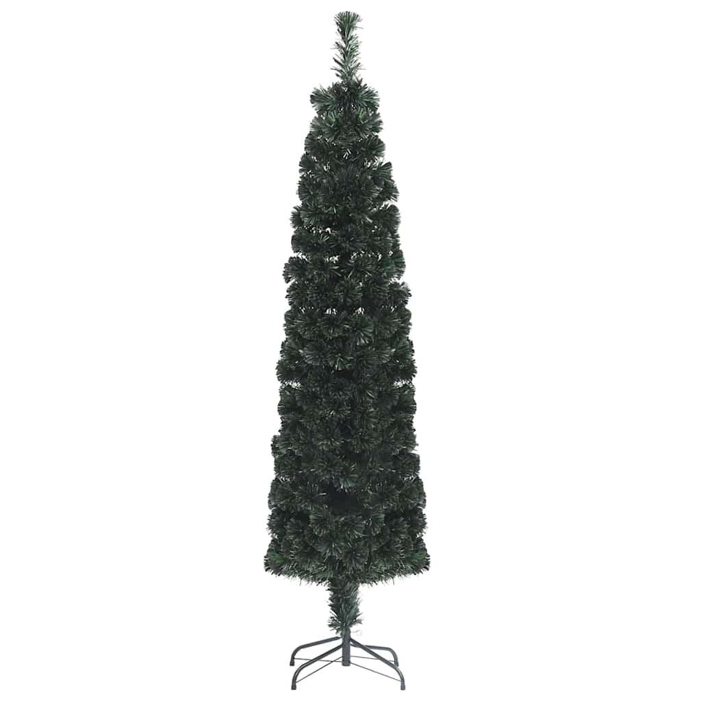 vidaXL Artificial Slim Christmas Tree with Stand 120 cm Fibre Optic - Black - 35 x 120 x 35 cm