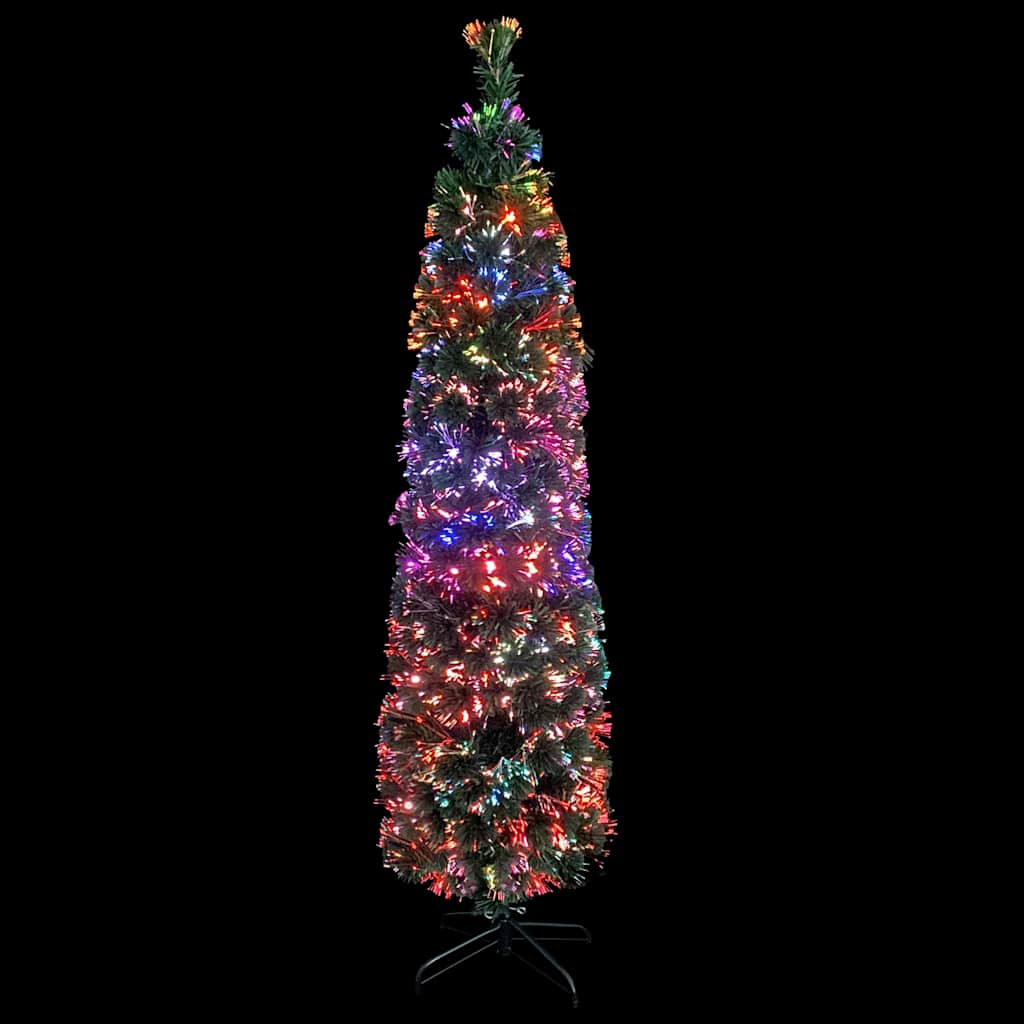 vidaXL Artificial Slim Christmas Tree with Stand 120 cm Fibre Optic - Black - 35 x 120 x 35 cm