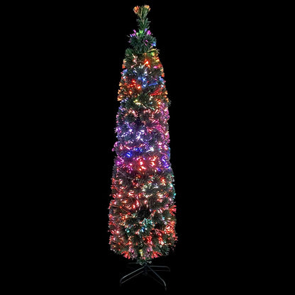 vidaXL Artificial Slim Christmas Tree with Stand 120 cm Fibre Optic - Black - 35 x 120 x 35 cm
