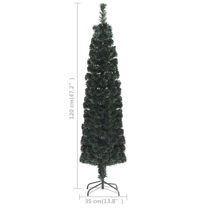 vidaXL Artificial Slim Christmas Tree with Stand 120 cm Fibre Optic - Black - 35 x 120 x 35 cm
