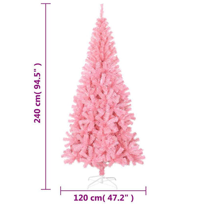 vidaXL Artificial Christmas Tree with Stand Pink 240 cm PVC - 120 x 120 x 240 cm