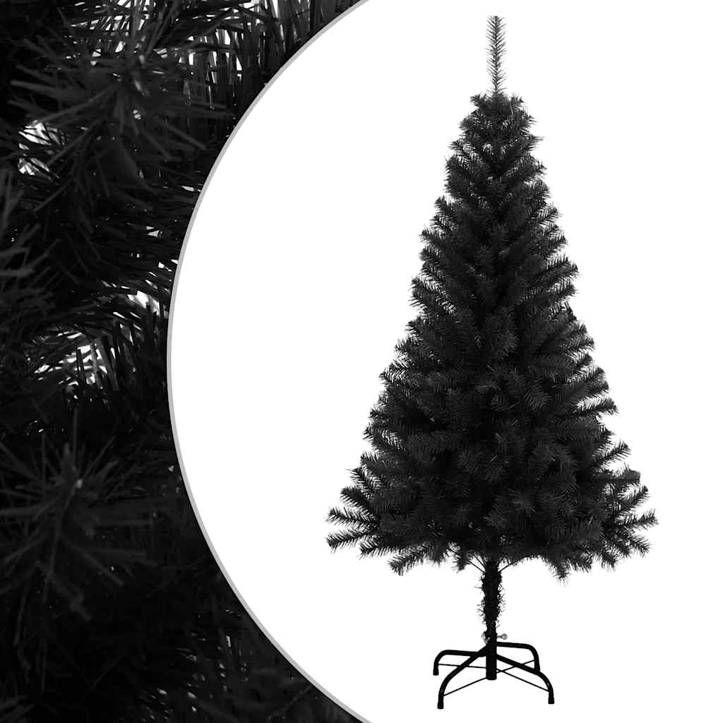 vidaXL Artificial Christmas Tree with Stand Black 120 cm PVC - 120 x 65 cm