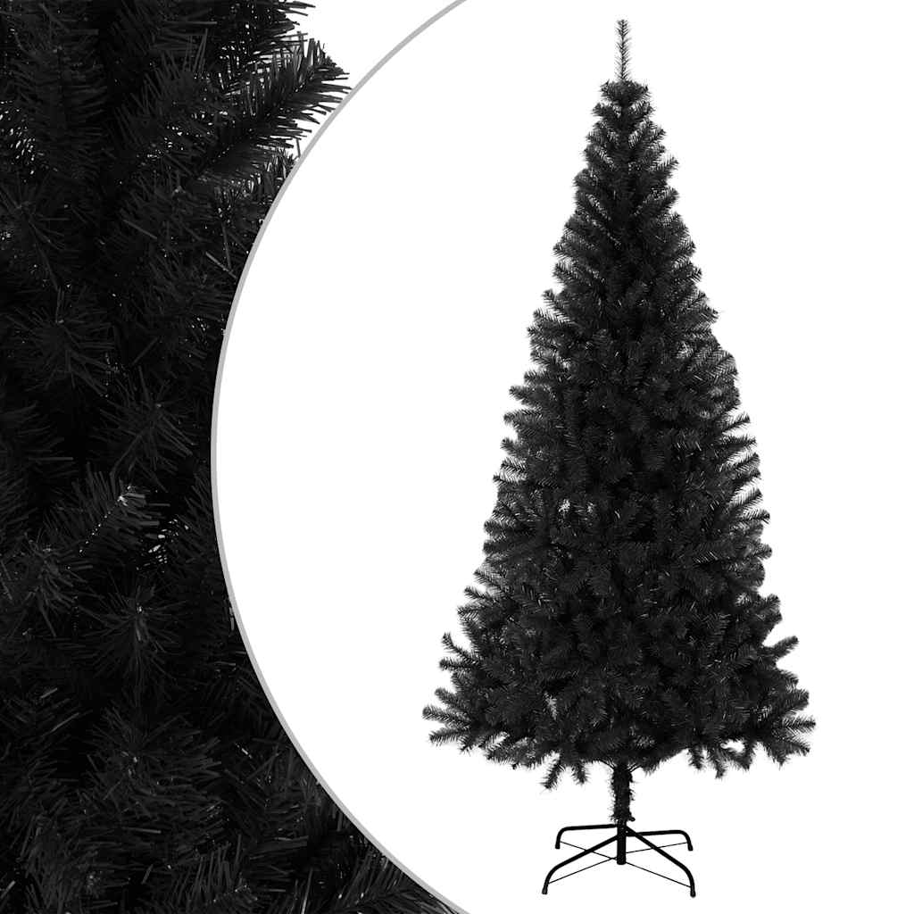 vidaXL Artificial Christmas Tree with Stand Black 240 cm PVC - 240 x 120 cm