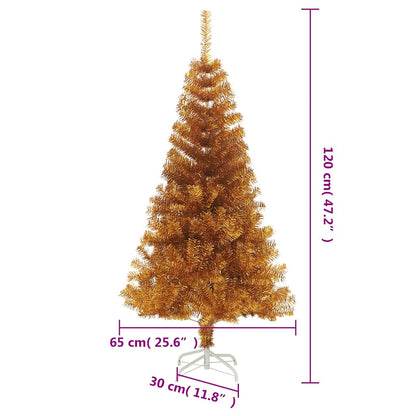 vidaXL Artificial Christmas Tree with Stand Gold 120 cm PET - 65 x 65 x 120 cm