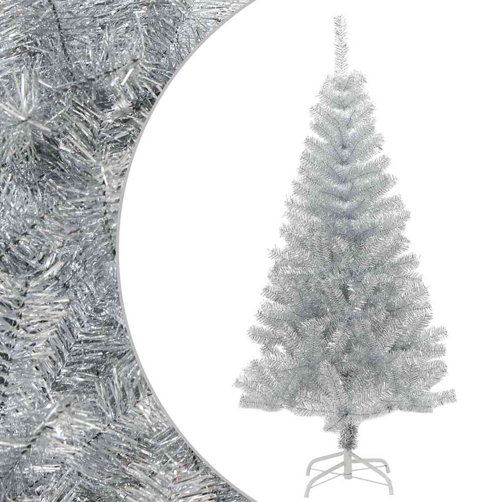 vidaXL Artificial Christmas Tree with Stand Silver 120 cm PET - 65 x 65 x 120 cm