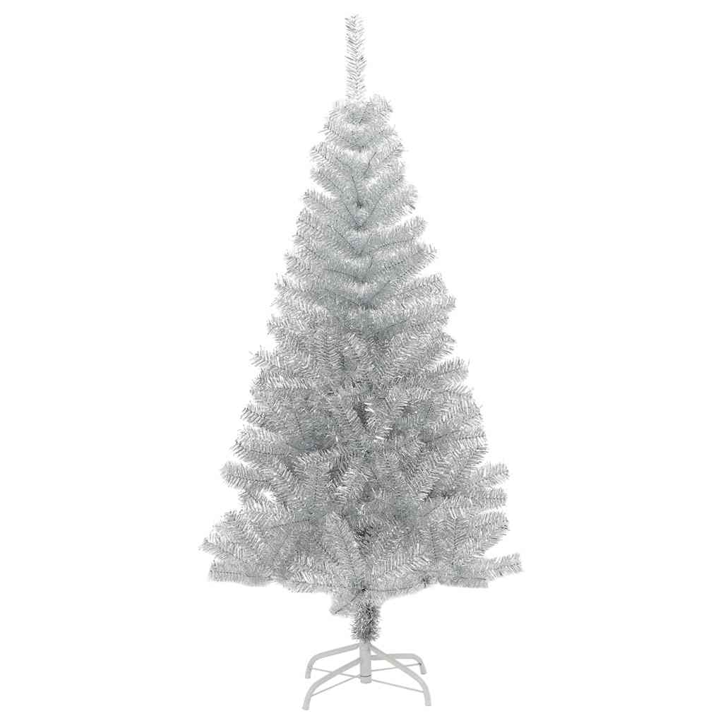 vidaXL Artificial Christmas Tree with Stand Silver 120 cm PET - 65 x 65 x 120 cm