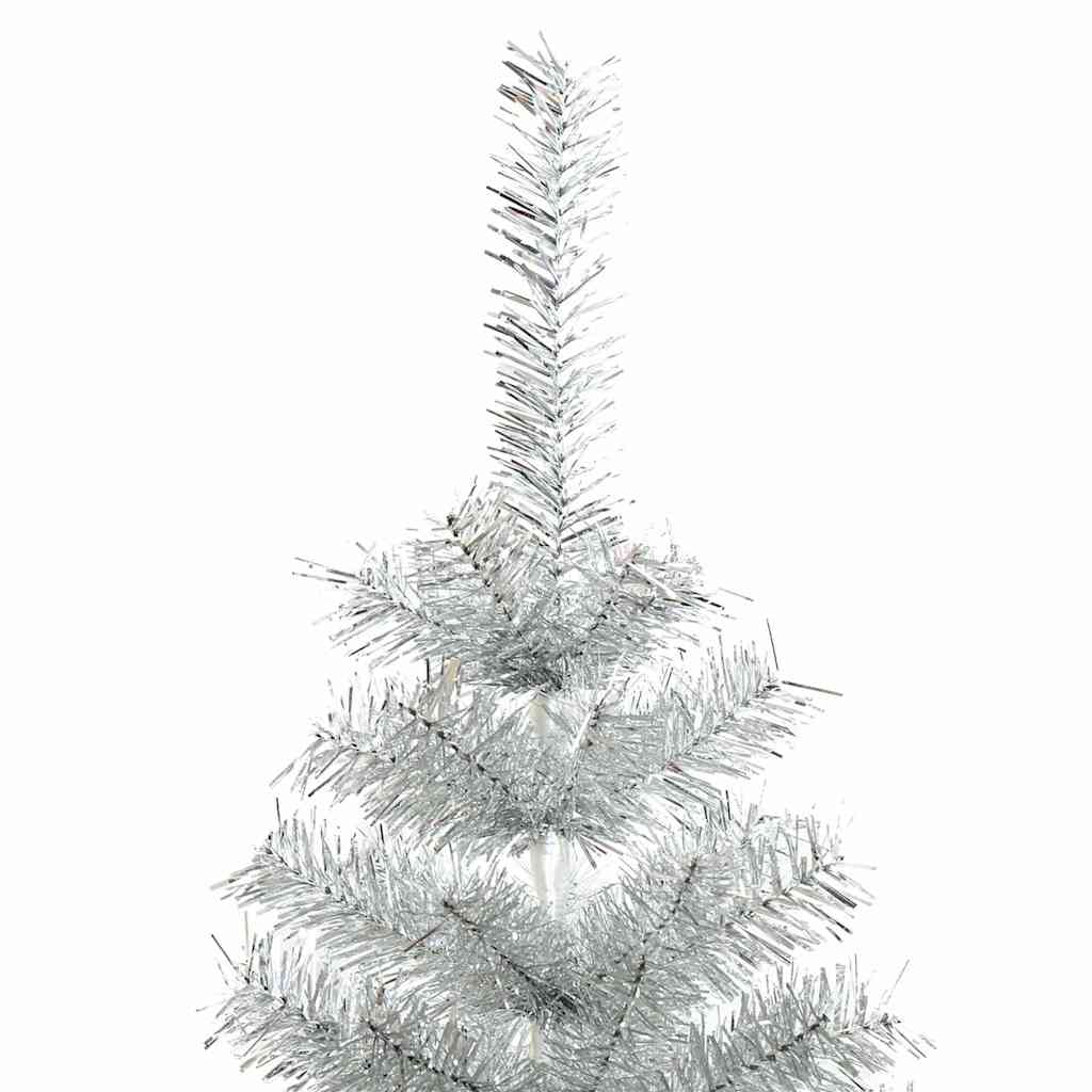 vidaXL Artificial Christmas Tree with Stand Silver 120 cm PET - 65 x 65 x 120 cm
