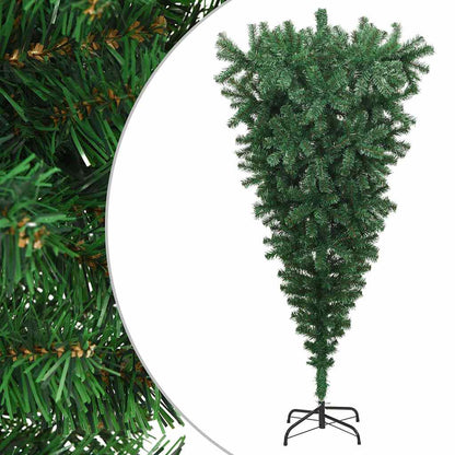 vidaXL Upside-down Artificial Christmas Tree with Stand Green 210 cm - 210 x 110 cm