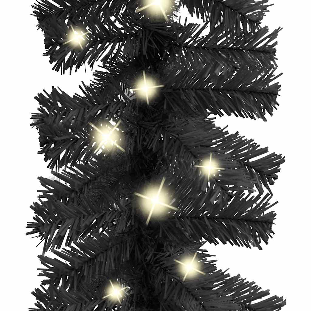 vidaXL Christmas Garland with LED Lights 20 m Black