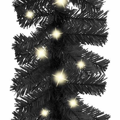 vidaXL Christmas Garland with LED Lights 20 m Black