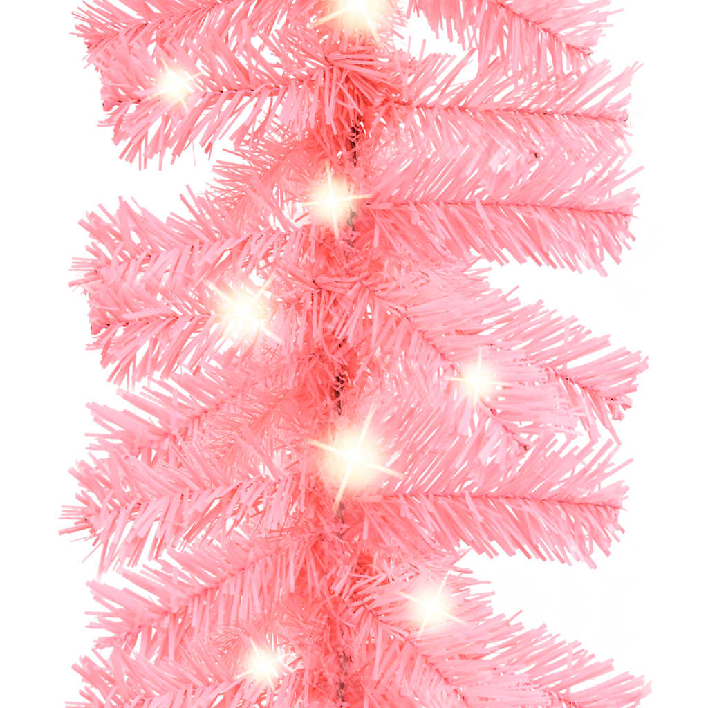 vidaXL Christmas Garland with LED Lights 20 m Pink