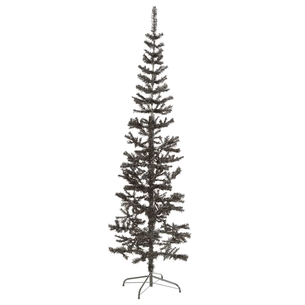vidaXL Slim Christmas Tree Black 240 cm - 240 x 61 cm