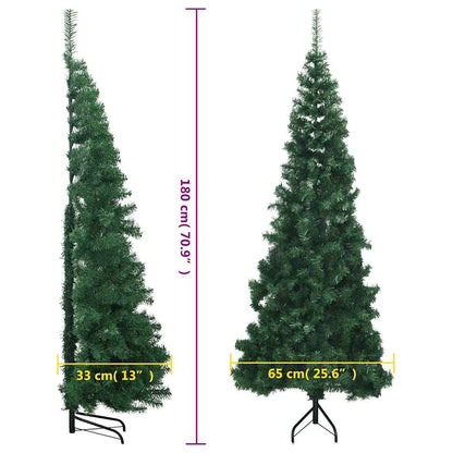 vidaXL Artificial Christmas trees PVC and steel Green - Gre - 65 x 65 x 180 cm