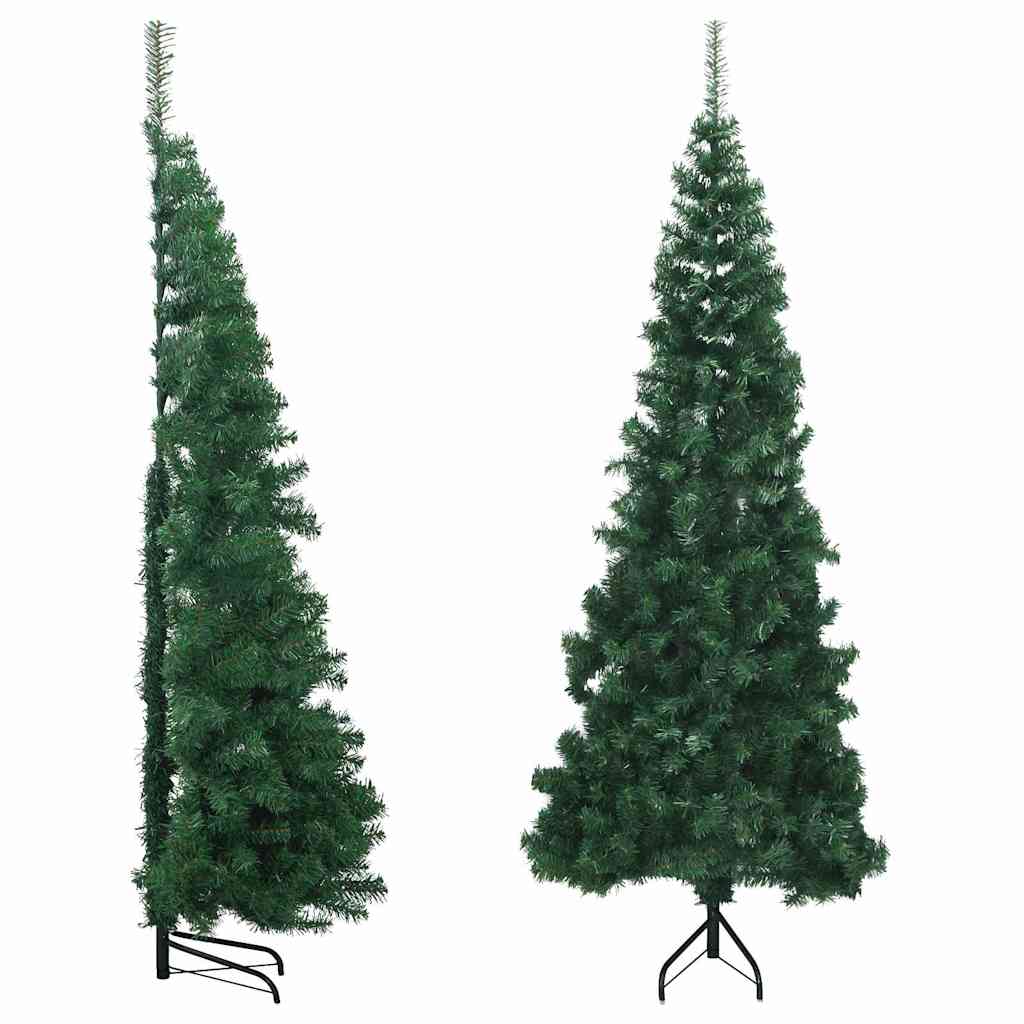 vidaXL Corner Artificial Christmas Tree Green 240 cm PVC - 240 x 85 cm