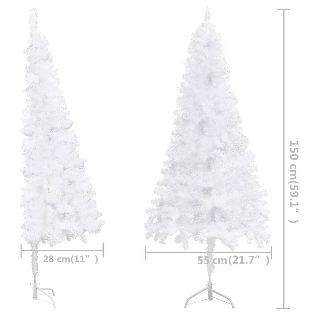 vidaXL Artificial Christmas trees PVC, Steel White - 55 x 55 x 150 cm