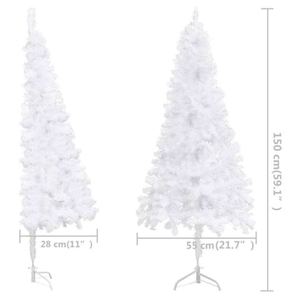vidaXL Artificial Christmas trees PVC, Steel White - 55 x 55 x 150 cm