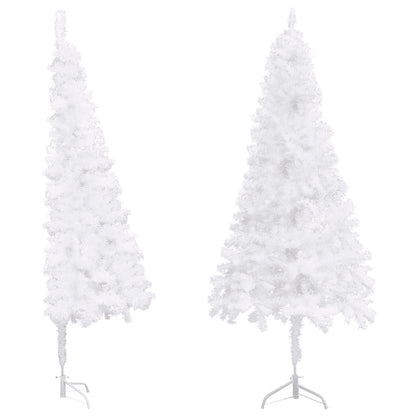 vidaXL Corner Artificial Christmas Tree White 240 cm PVC - 240 x 85 cm