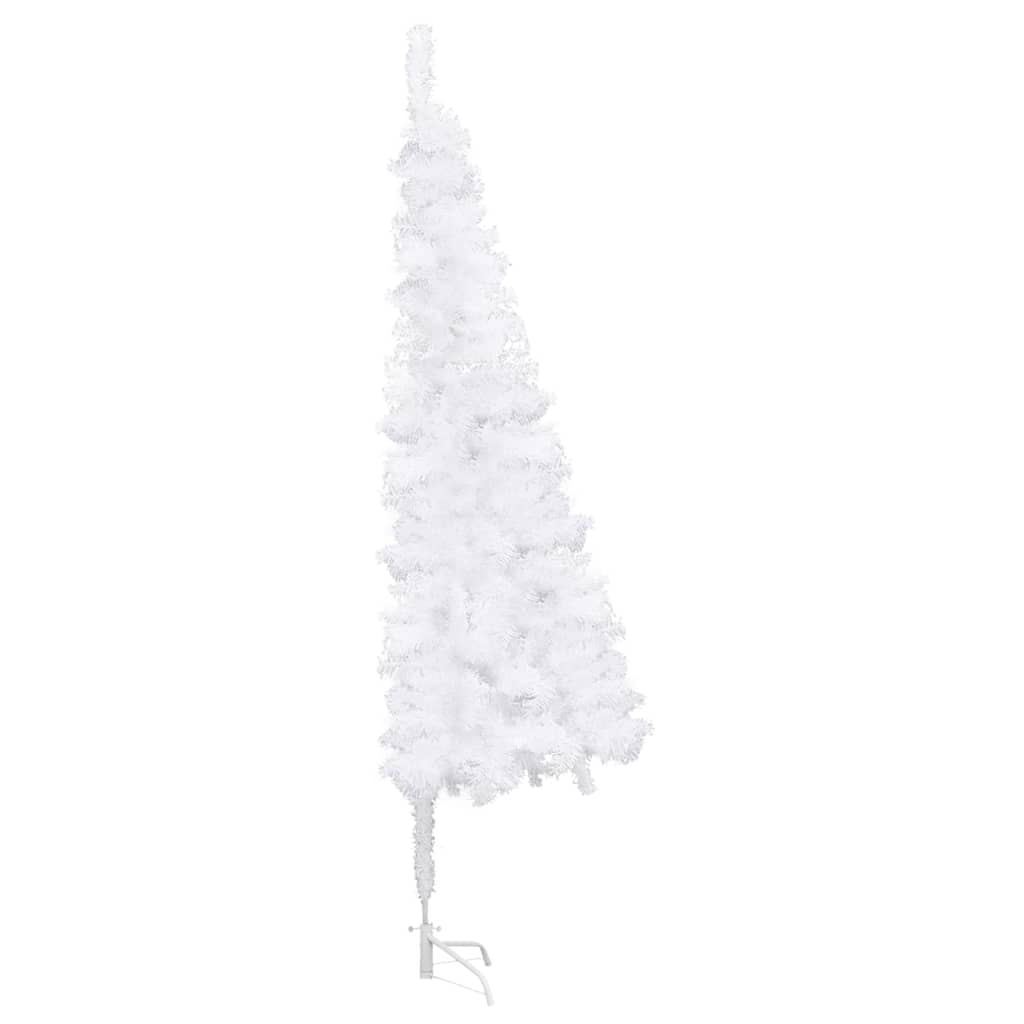 vidaXL Corner Artificial Christmas Tree White 240 cm PVC - 240 x 85 cm