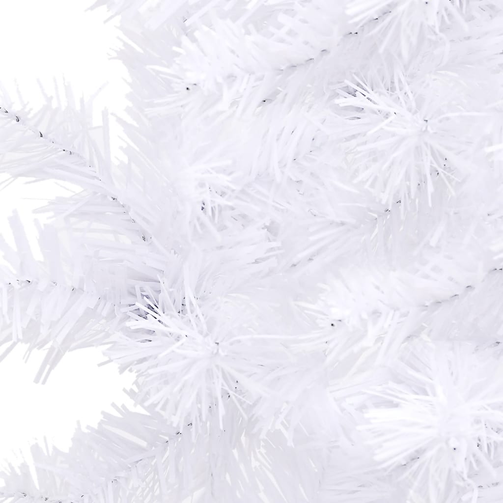 vidaXL Corner Artificial Christmas Tree White 240 cm PVC - 240 x 85 cm