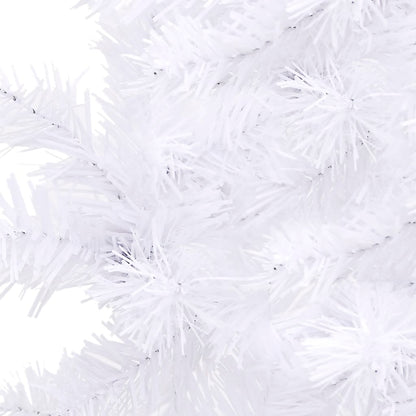 vidaXL Corner Artificial Christmas Tree White 240 cm PVC - 240 x 85 cm