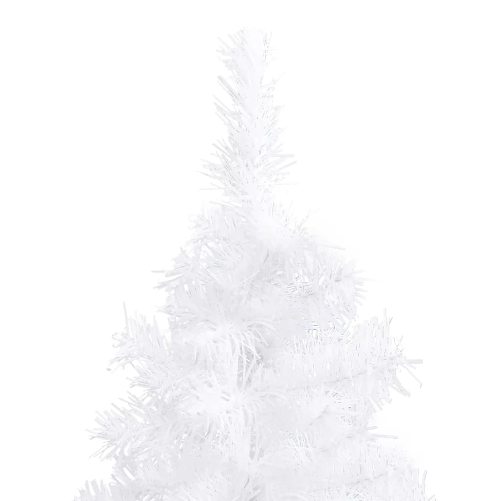 vidaXL Corner Artificial Christmas Tree White 240 cm PVC - 240 x 85 cm