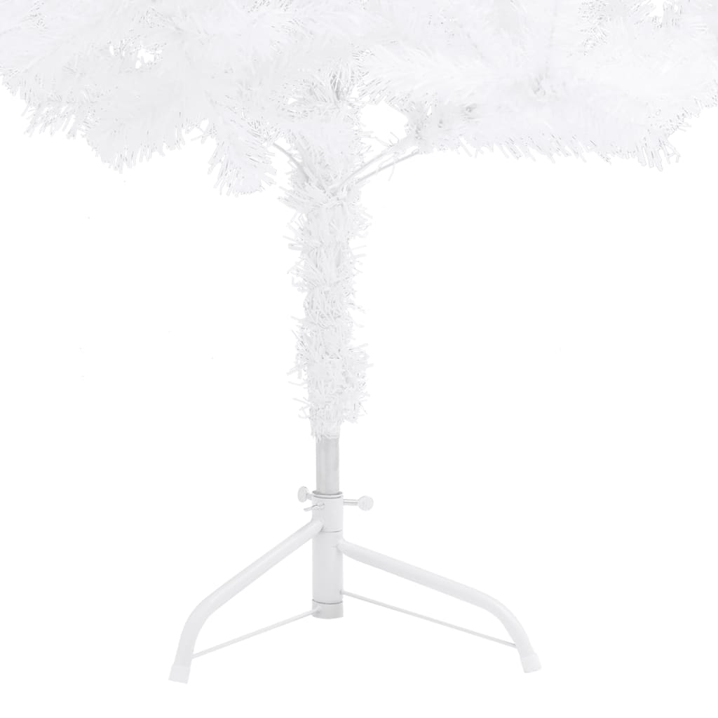 vidaXL Corner Artificial Christmas Tree White 240 cm PVC - 240 x 85 cm