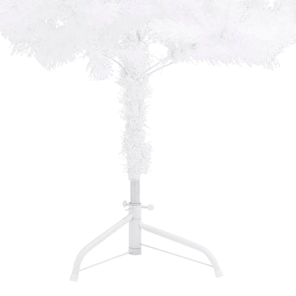 vidaXL Corner Artificial Christmas Tree White 240 cm PVC - 240 x 85 cm