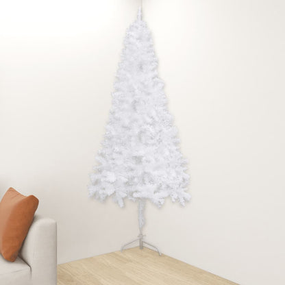 vidaXL Corner Artificial Christmas Tree White 240 cm PVC - 240 x 85 cm