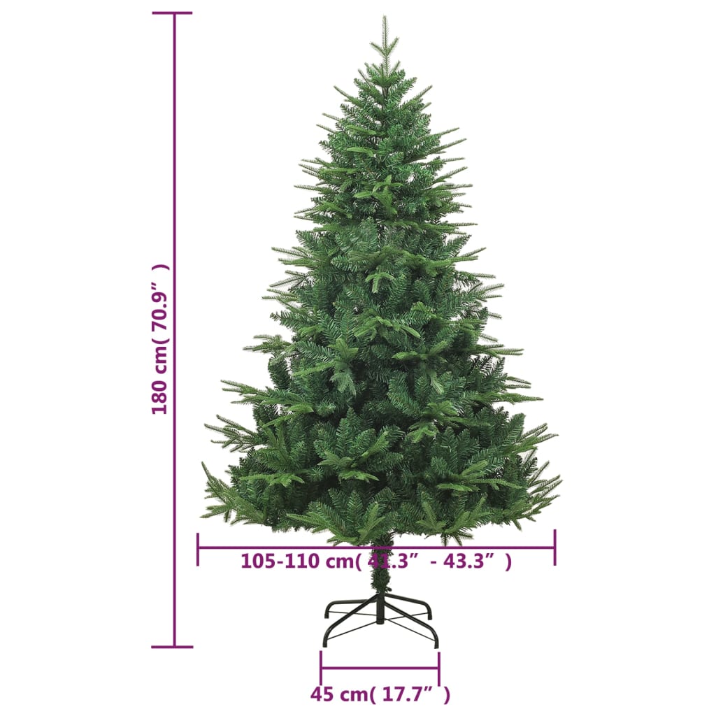 vidaXL Artificial Christmas Tree | Green | PVC, PE, Steel | 180 cm - 180 x 110 cm