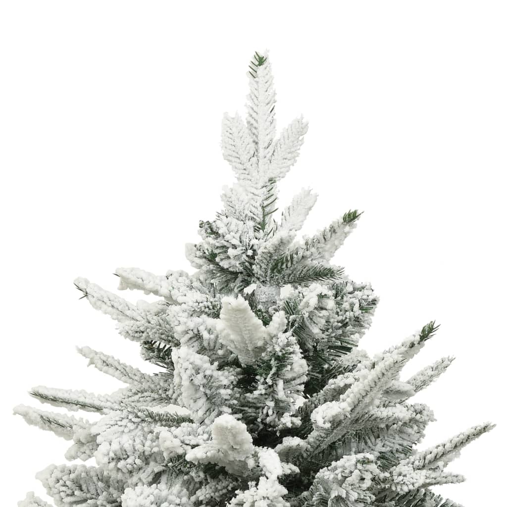 vidaXL Artificial Christmas Tree with Flocked Snow Green 210 cm PVC&PE - 210 x 130 cm