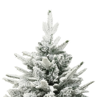 vidaXL Artificial Christmas Tree with Flocked Snow Green 210 cm PVC&PE - 210 x 130 cm