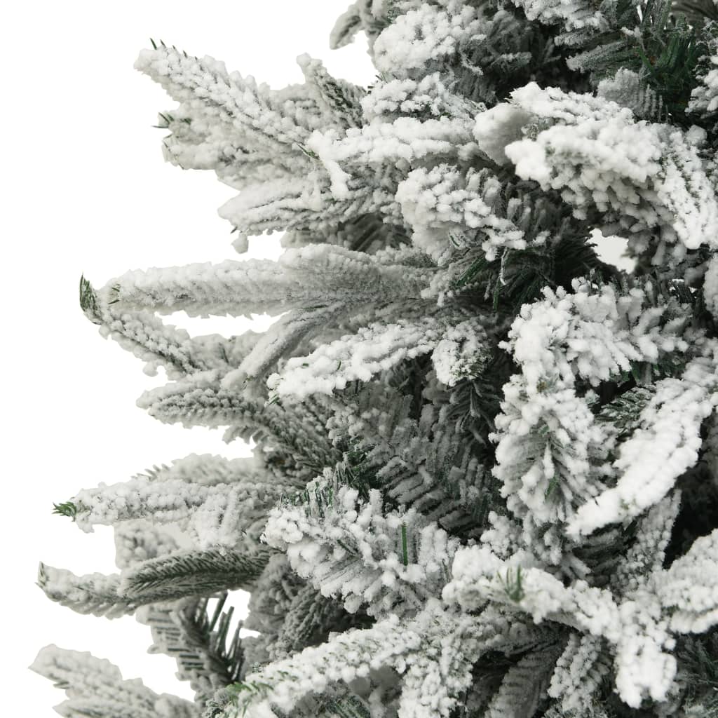 vidaXL Artificial Christmas Tree with Flocked Snow Green 210 cm PVC&PE - 210 x 130 cm