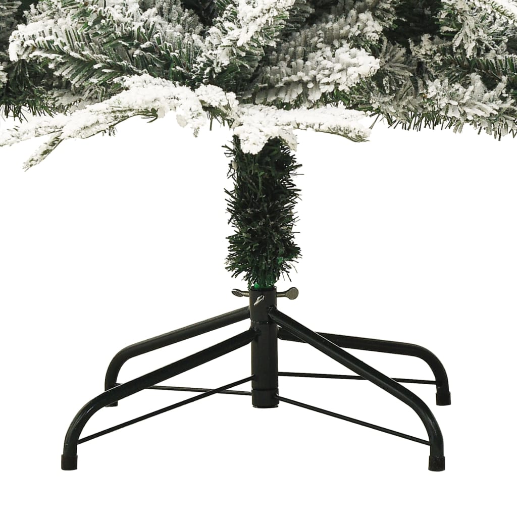 vidaXL Artificial Christmas Tree with Flocked Snow Green 210 cm PVC&PE - 210 x 130 cm