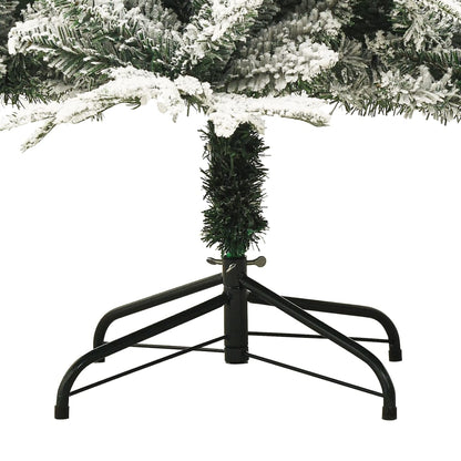 vidaXL Artificial Christmas Tree with Flocked Snow Green 210 cm PVC&PE - 210 x 130 cm