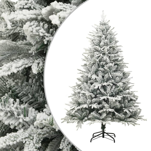 vidaXL Artificial Christmas Tree with Flocked Snow Green 240 cm PVC&PE - 240 x 150 cm